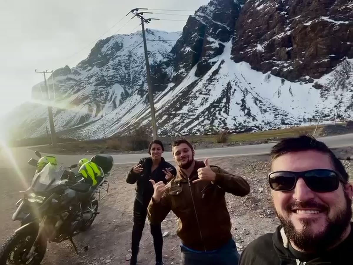 Barry Billcliff travel video still on a mountain road in the Chilean Andes