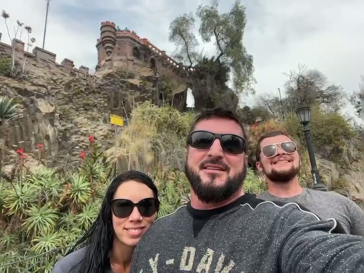 Barry Billcliff travel video still at a historic hillside landmark in Chile
