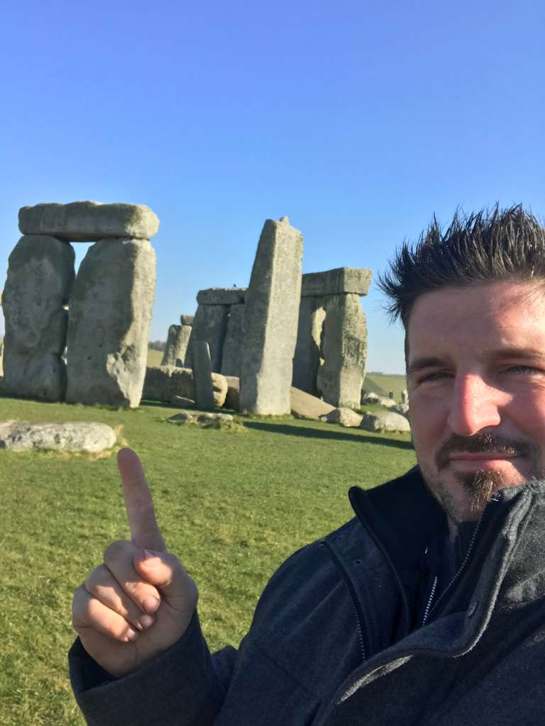 Barry Billcliff selfie at Stonehenge in England