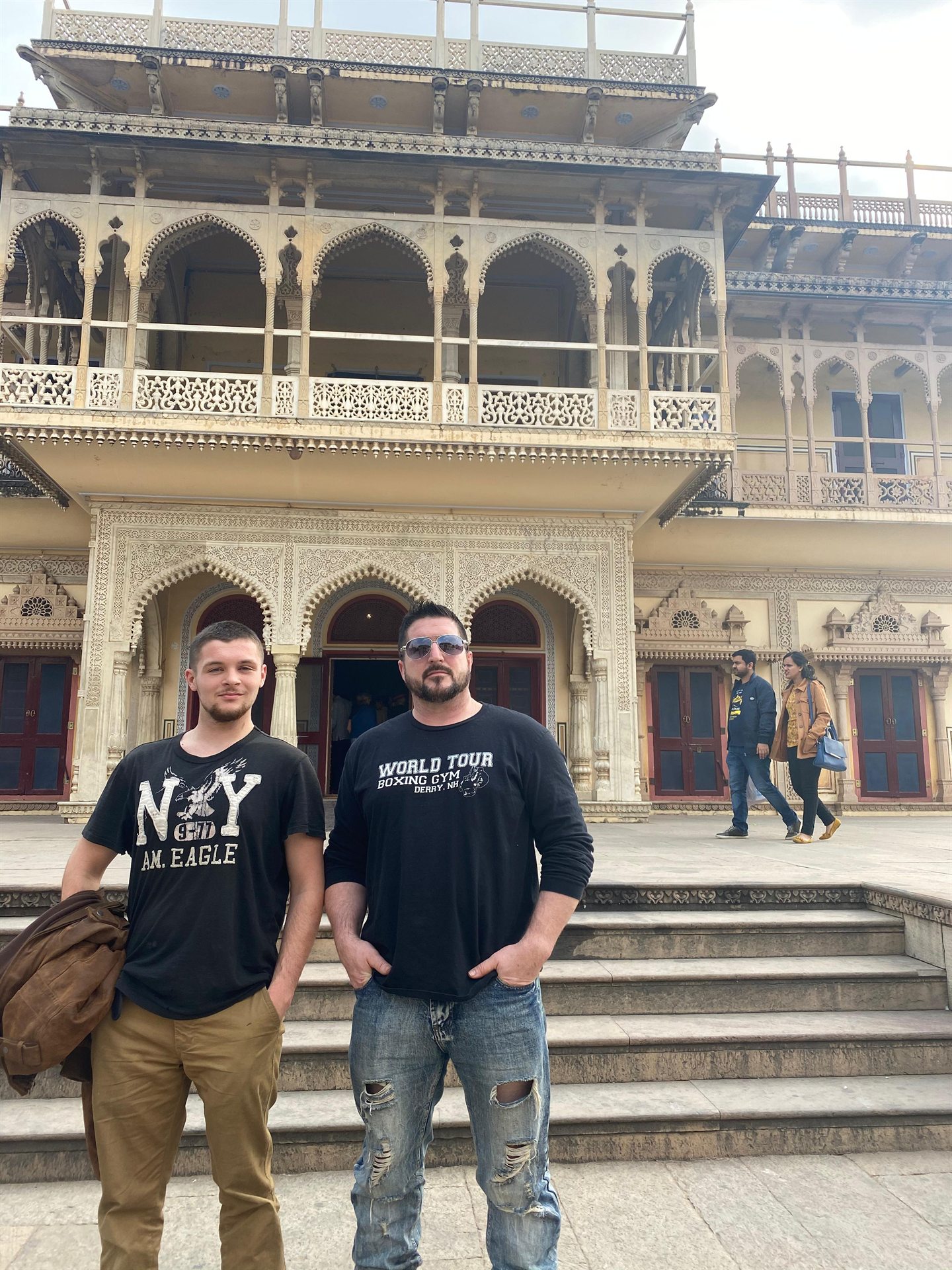 Barry Billcliff family travel photo at a historic palace and architectural landmark in India