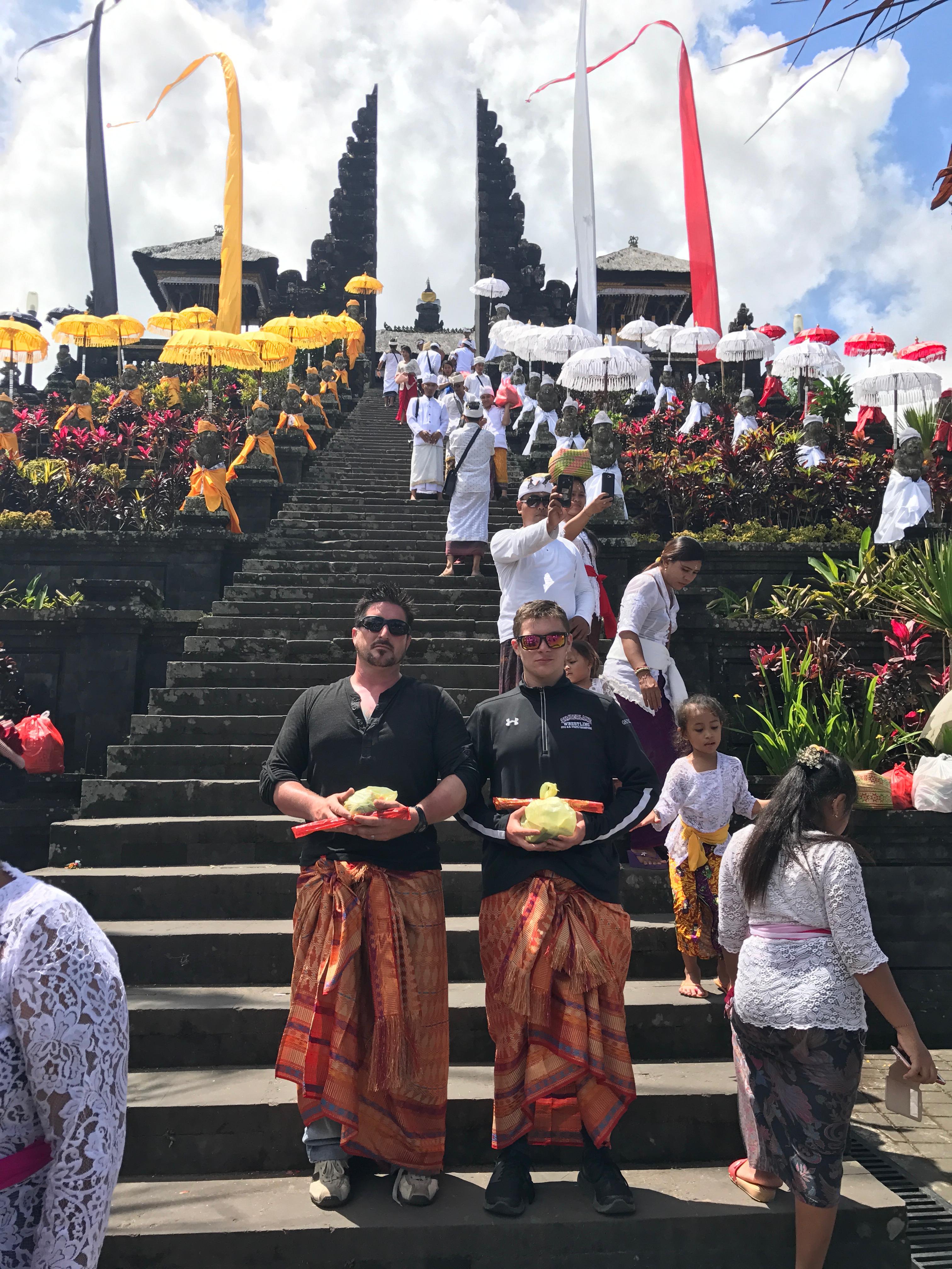 Barry Billcliff during a temple visit in Bali, Indonesia