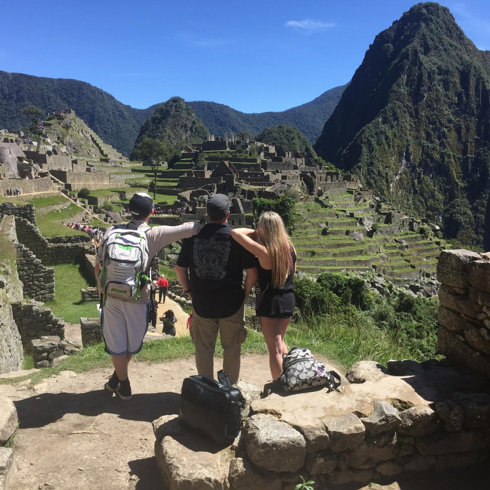Barry Billcliff family travel photo overlooking Machu Picchu in Peru