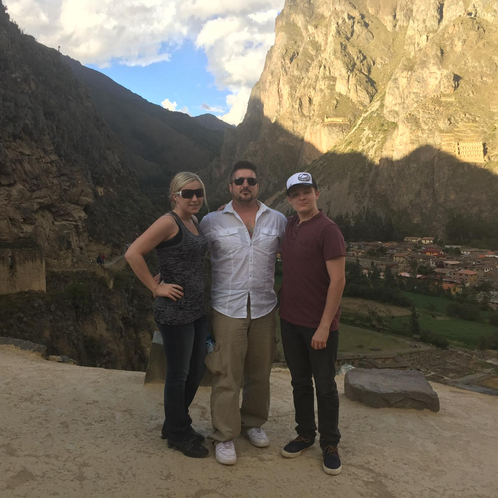 Barry Billcliff family travel photo in Peru's mountain ruins and Sacred Valley landscape