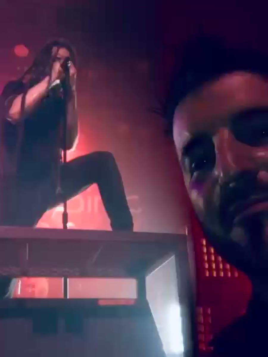 Barry Billcliff in a live concert stage selfie video still from his archive