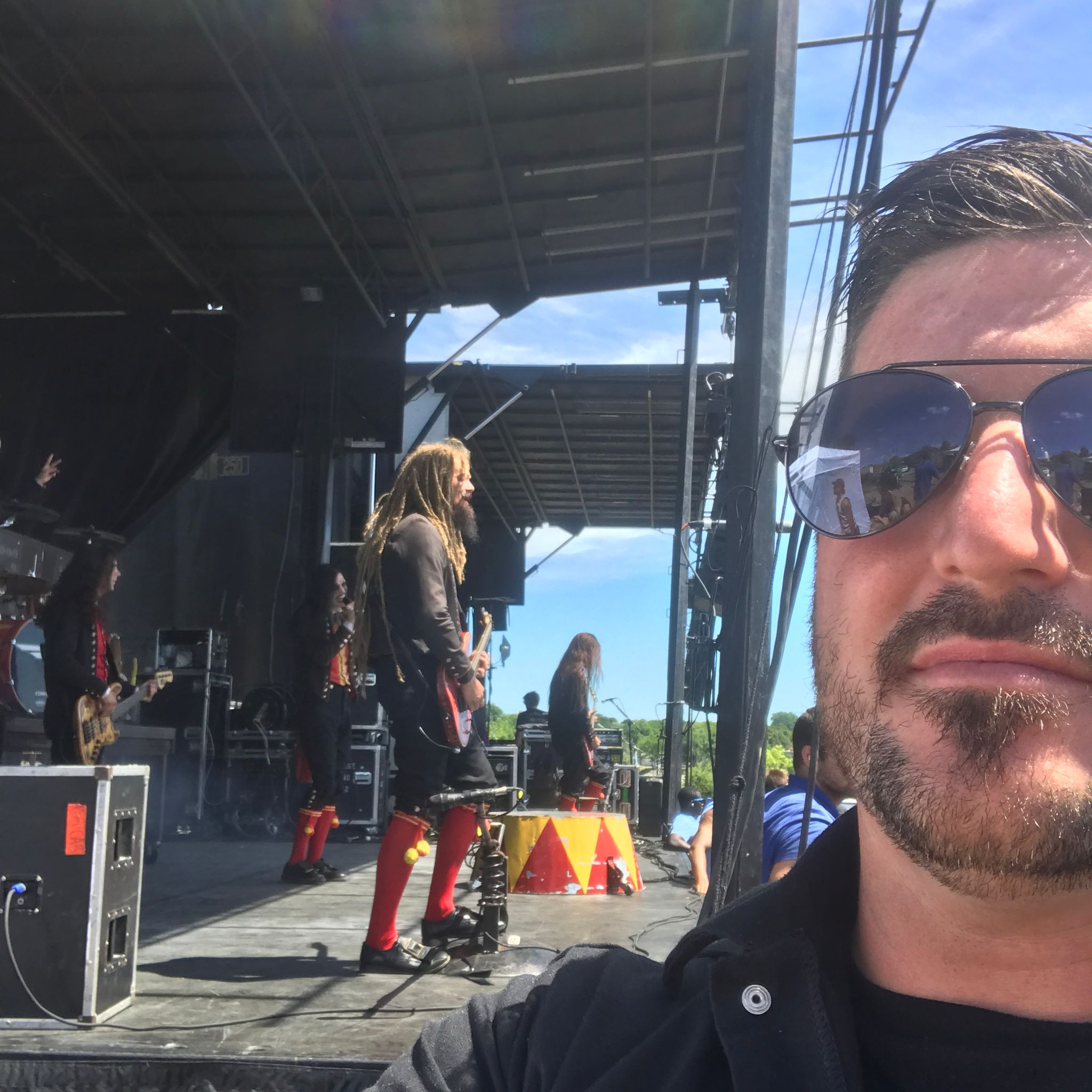 Barry Billcliff in a live music stage selfie from his archive